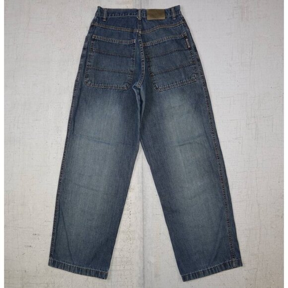 Y2K GUCCI Straight Fit Denim Baggy Jeans Cotton Pants Dark Wash Size 30 - Picture 2 of 9